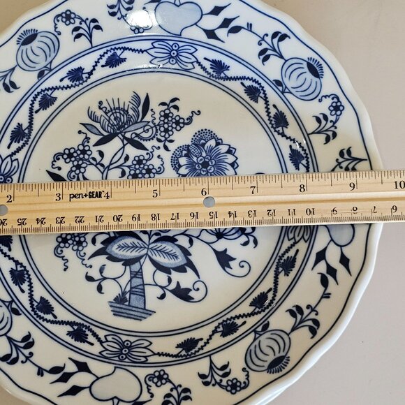 3 Czechoslovakia Blue Onion Dinner Plates 9.5" original Zwiebelmuster porcelain - Picture 5 of 8